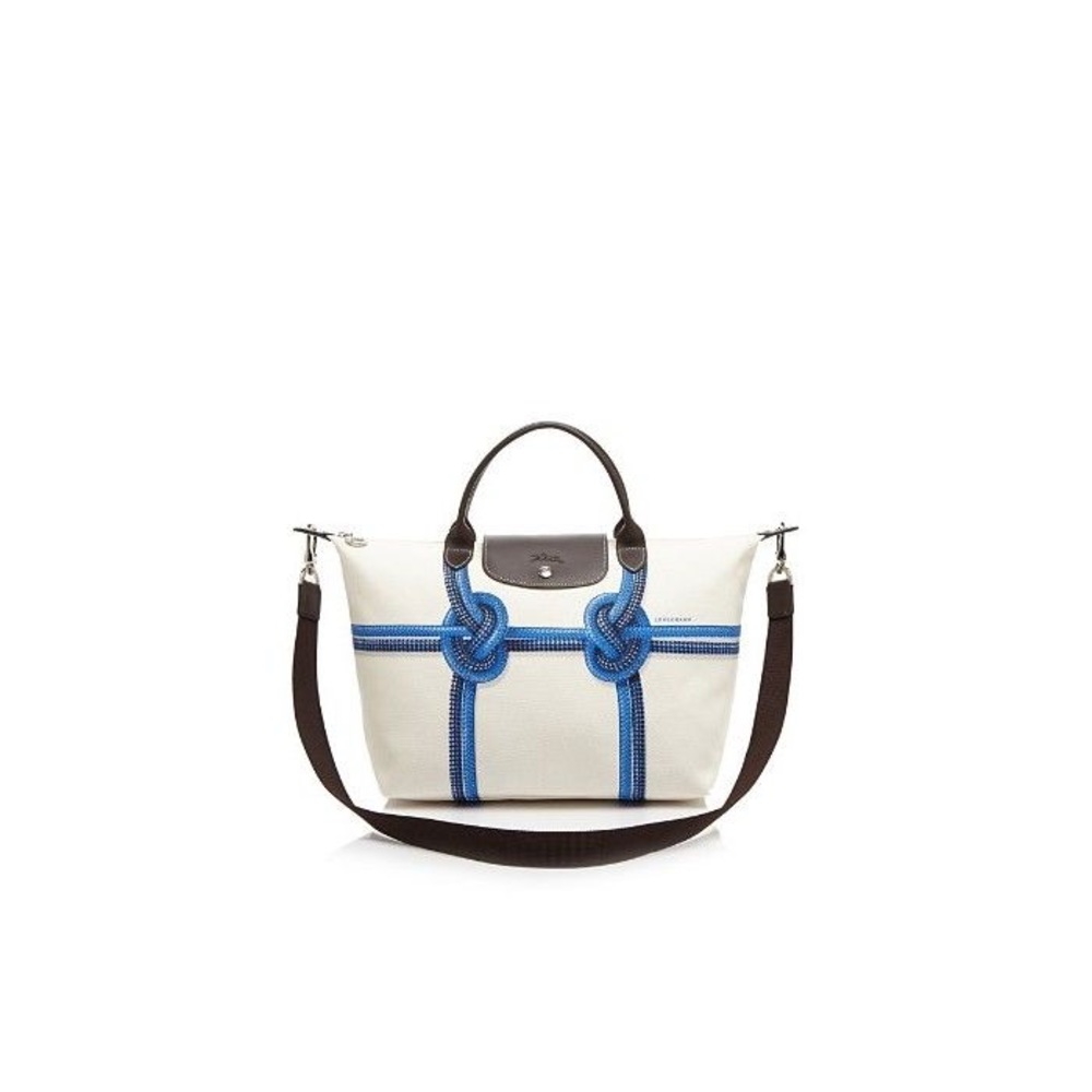 Longchamp Le Pilage Surf & City Knot Print Canvas Tote